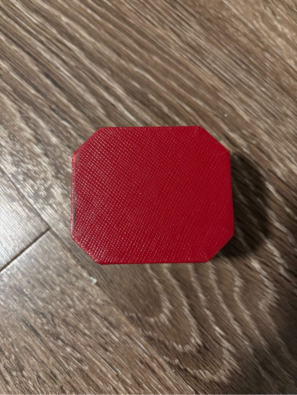 Cartier Red and Gold Octagonal Ring Box - Picture 3 of 3